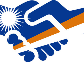 Marshall Islands Flag on Handshake icon