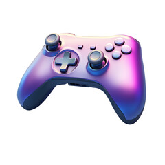 3D icon of purple pink gaming controller isolated on transparent background