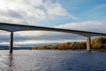Newcastle UK: 29th Oct 2024. River Tyne famous bridges on sunny winter afternoon during golden hour. Redheugh Bridge