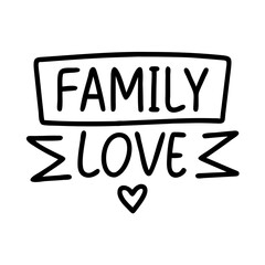 family love banner icon, family day line art, family icon - simple black line art icon of family love banner, symbolizing family day celebrations. family vector art.