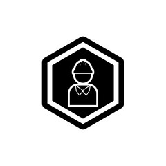 Operator Silhouette Construction logo symbol icon vector