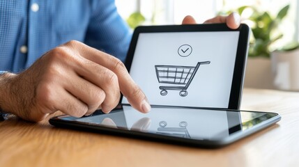 Online Shopping Confirmation on Tablet