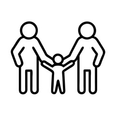 generations holding hands icon, family day line art, family icon - simple black line art icon of generations holding hands, symbolizing family day celebrations. family vector art.