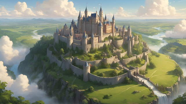 mountain  castle veiw
