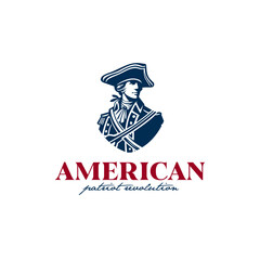 American Patriot Continental Revolution War Logo Design