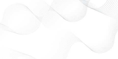  White wave curve lines banner background design. Abstract soft wave lines dynamic flowing gray light isolated background. Vector Illustration of the gray pattern of lines. Black stripes on white.