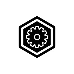 Gear Symbol icon. Silhouette Construction logo symbol icon vector