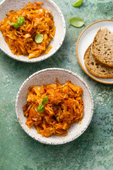 Stewed sauerkraut with tomato	