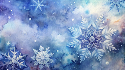 blue christmas background with snowflakes