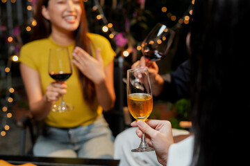 
food and Drink, wine red and for a friendly, in a bar or a restaurant 