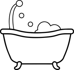 bathtub outline vector illustration