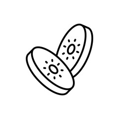 Kiwi fruit outline icons, minimalist vector illustration ,simple transparent graphic element .Isolated on white background