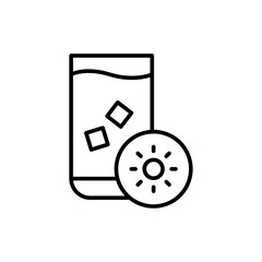 Kiwi drink outline icons, minimalist vector illustration ,simple transparent graphic element .Isolated on white background