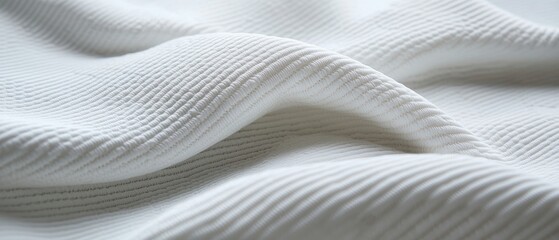 Obraz premium Soft White Fabric Texture with Gentle Waves and Creases on Surface