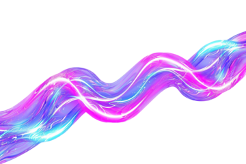 Glowing Neon Light Effect for Vibrant Nighttime Scenes Isolated on Transparent Background