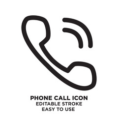 A flat design phone call icon featuring a classic phone, symbolizing communication and connectivity for phone calls.