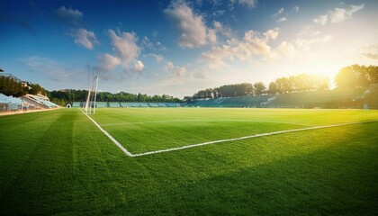 beautiful soccer field in the day