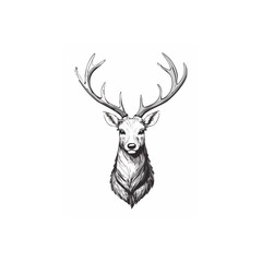Christmas Deer Sketch Celebration Decoration Winter Event Festival of X-Mas
