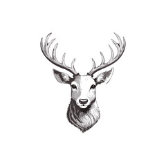 Christmas Deer Sketch Celebration Decoration Winter Event Festival of X-Mas
