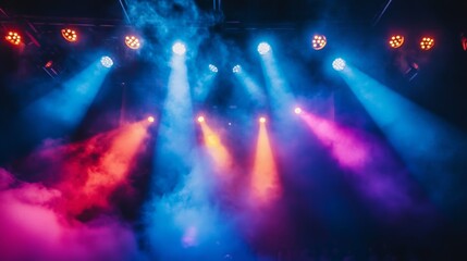 Lights show Lazer show Night club dj party people enjoy of music dancing sound with colorful light club night light dj party club With Smoke Machine and lights