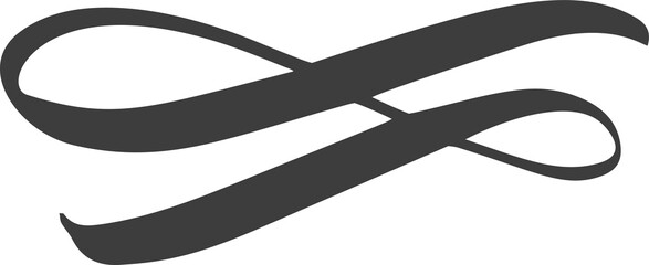 Swirl line. Swash and flourish underline. Hand drawn swish and swoosh. Calligraphic elegant vintage curved squiggle. Doodle fancy divider