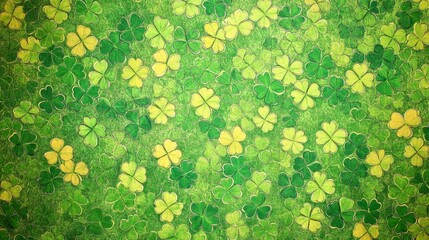 St Patricks Day shamrock background - textured vertical orientation