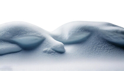 Fototapeta premium Snowdrift In Winter Against a Clean White Background