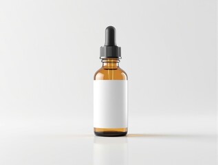 Fototapeta premium Clean and elegant amber glass dropper bottle mockup, elegant, fashionable, design, style