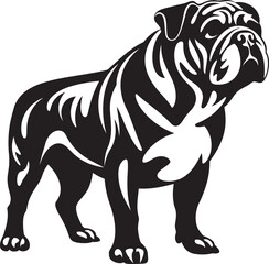Bulldog Silhouette Vector Illustration White Background