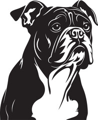 Bulldog Silhouette Vector Illustration White Background