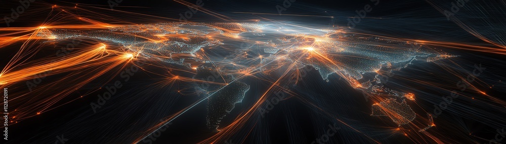 Poster a world map with dynamic data streams