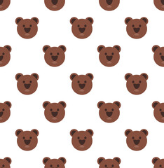 Seamless pattern of bears on a light background. Print for gift wrapping, textiles and paper. Vector