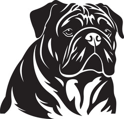 Bulldog Silhouette Vector Illustration White Background
