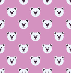 Seamless pattern of bears on a light background. Print for gift wrapping, textiles and paper. Vector