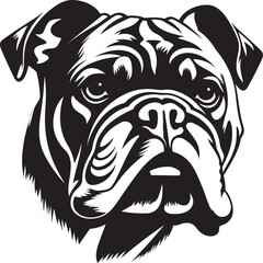Bulldog Silhouette Vector Illustration White Background
