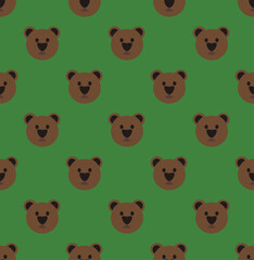 Seamless pattern of bears on a light background. Print for gift wrapping, textiles and paper. Vector