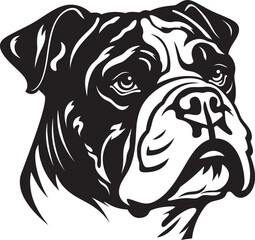 Bulldog Silhouette Vector Illustration White Background