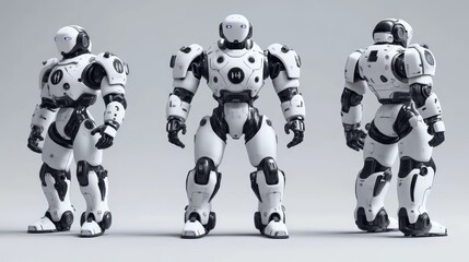 Fototapeta premium 3D Rendering futuristic robot technology development artificial intelligence AI and machine learning concept Global robotic bionic science research for future of human life