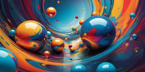 Obraz premium A_vibrant_abstract_scene_with_swirling_patterns