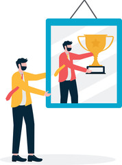 Trophies for achievement in work or career promotion. Outstanding Employee Award.

