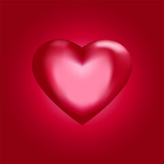 Red heart. Valentine Day concept. Valentines Day heart for premium vector red greeting card background. Vector illustration 