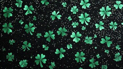 Fancy emerald green black glitter sparkle background for confetti happy birthday party invite St Patrick Day sale lucky Saint Patty Irish kid children texture glam Christmas or wedding pattern