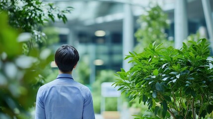 Person standing in front of a job listings board, scanning opportunities with a focused expression. The scene conveys the pursuit of career advancement and the search for meaningful employment.