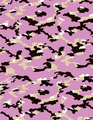 Camuflado militar rosado con negro y beige