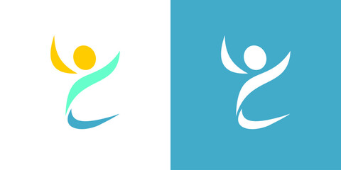 People abstract logo body life vector isolated