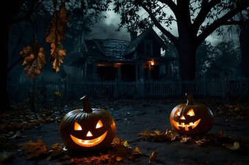 Happy Haloween Pumpkin Background Design