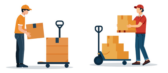 Hand Truck Illustration for Logistics, Warehouse, and Industrial Designs