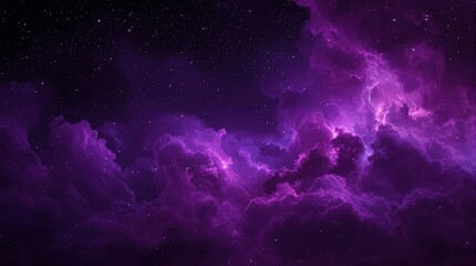 Fototapeta premium Swirling clouds of purple nebula with embedded cosmic dust within an expansive starry universe, space exploration, galaxy., celestial object, purple nebula, cosmic dust clouds
