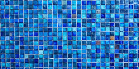 A Seamless Pattern of Small Blue Tiles, Interlocking in a Repeating Grid, Creating a Textural and Geometric Background