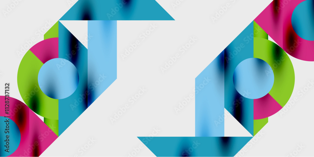 Aufkleber Vibrant abstract background circles with smooth gradients, creating a dynamic and modern design. Ideal for creative, tech, or contemporary-themed projects